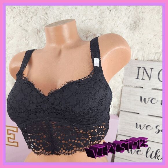 NWT Victoria's Secret Black Lace Bralette Small #7212 - Perfect Fit for All 💖 N - Picture 4 of 6